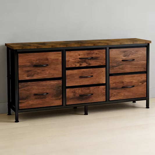 7-Drawer Storage Dresser with Wooden Top