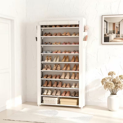 10-Tier Shoe Rack with Dust Cover