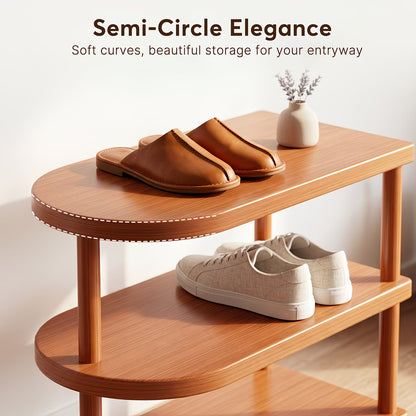 6/8-Tier Bamboo Corner Shoe Rack